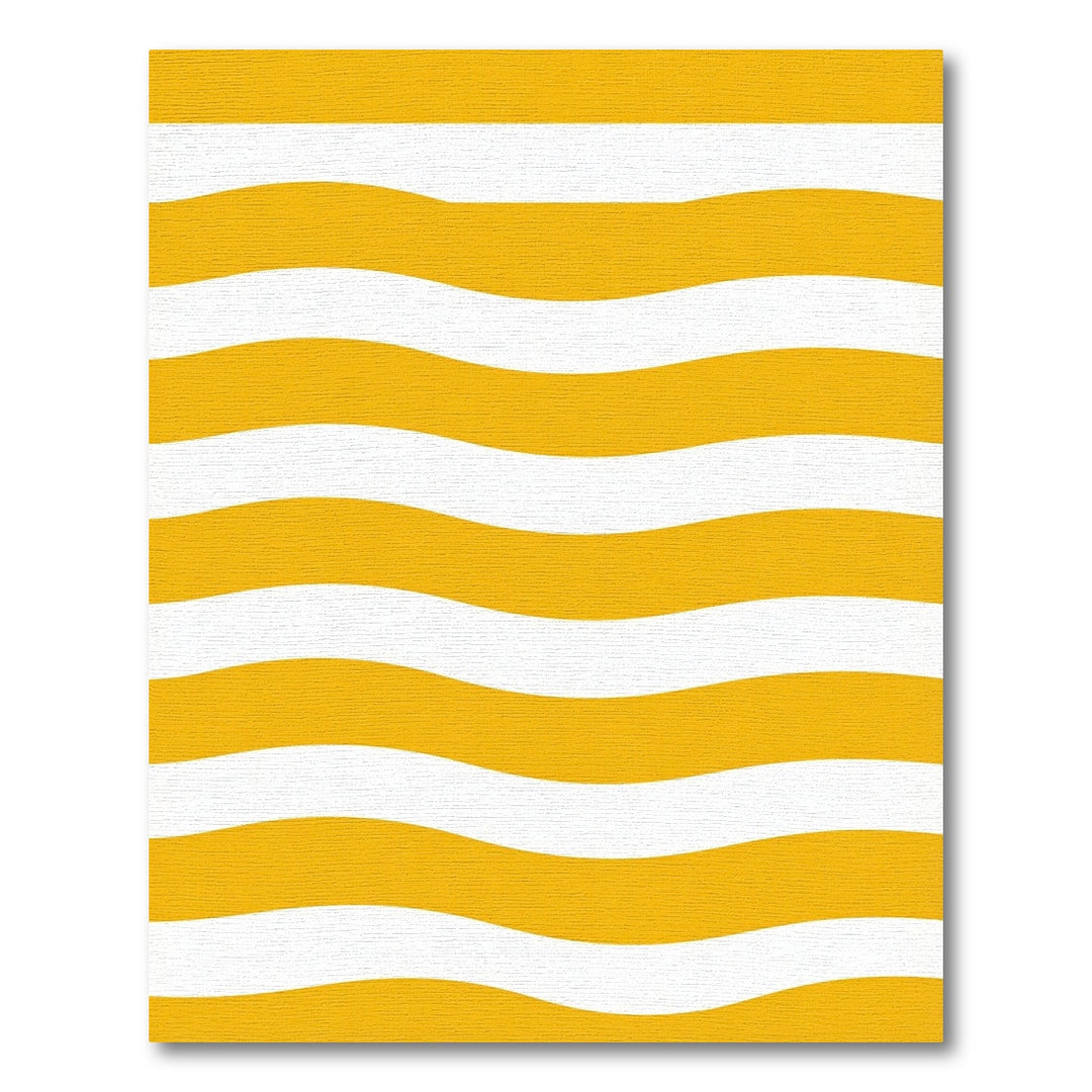 Golden Yellow Wavy Stripe Rug