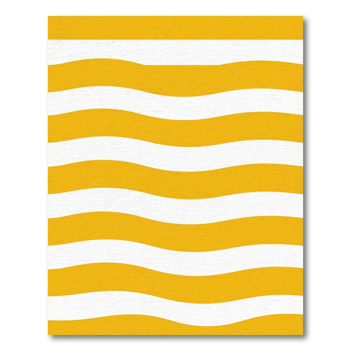 Golden Yellow Wavy Stripe Rug