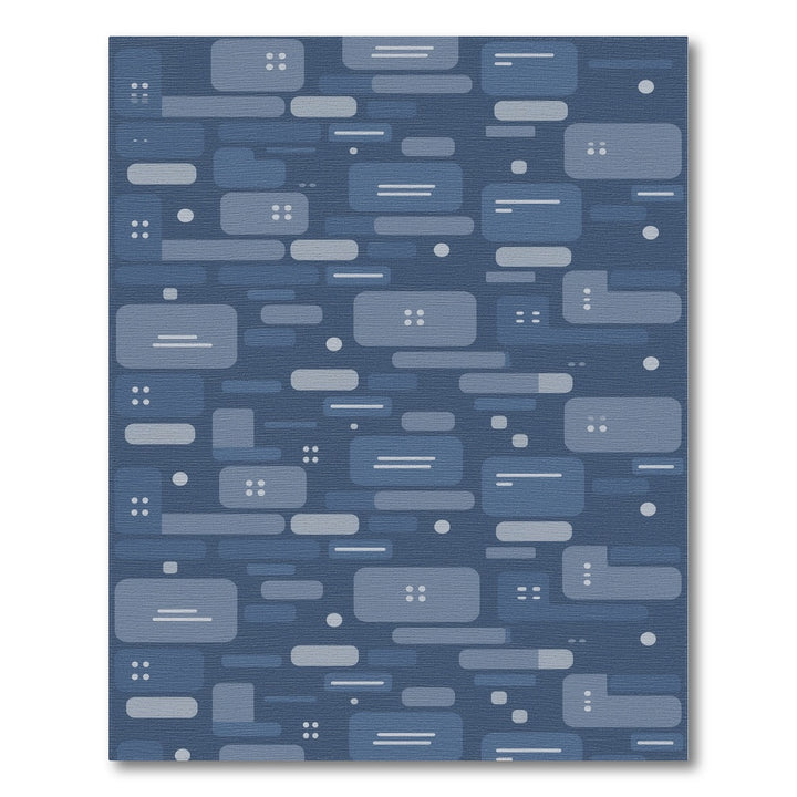Blue Geometric Modern Area Rug