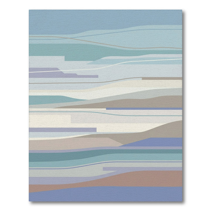 Serene Blue Lavender Abstract Waves Rug