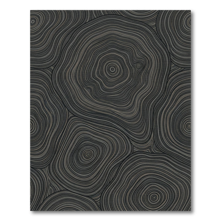 Abstract Dark Stone Contour Rug