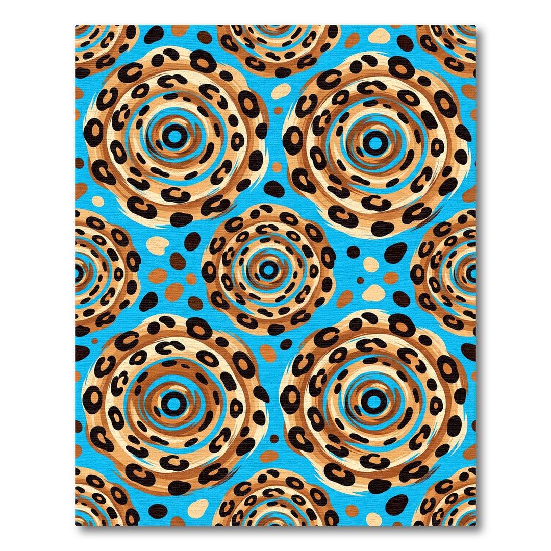 Leopard Print Swirls Aqua Rug