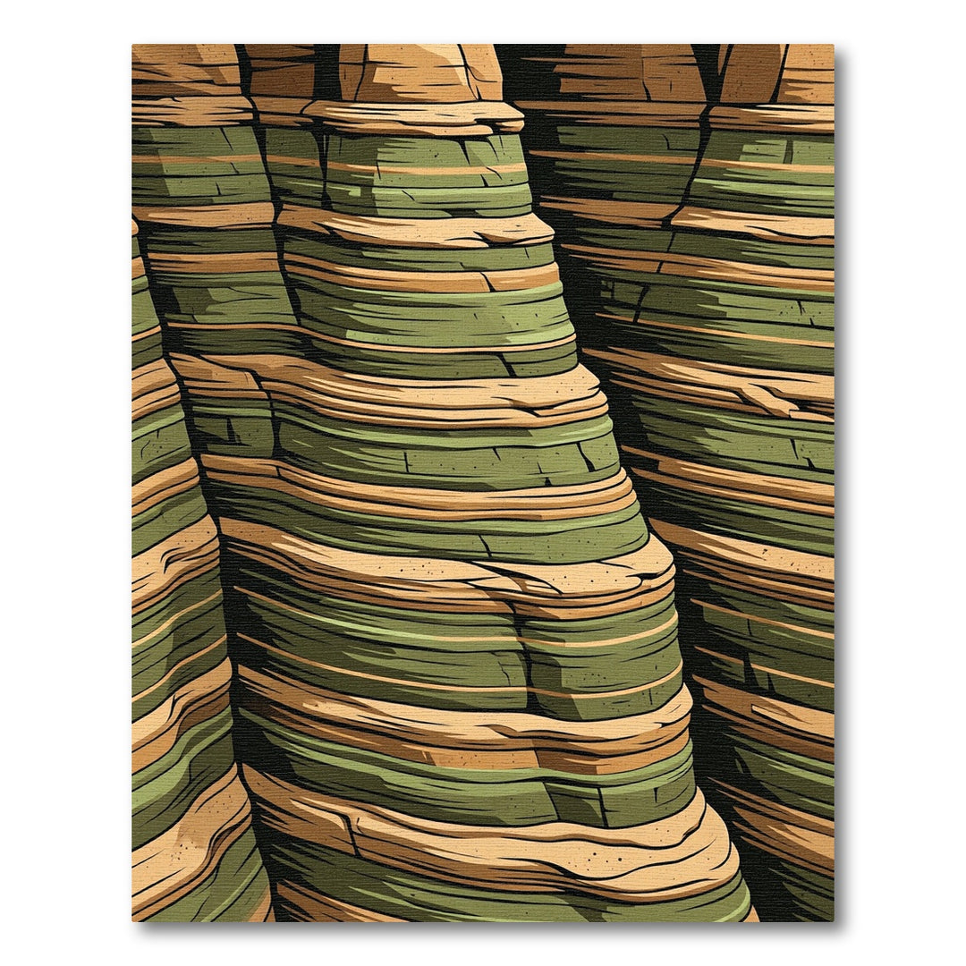 Layered Canyon Earth Tones Rug