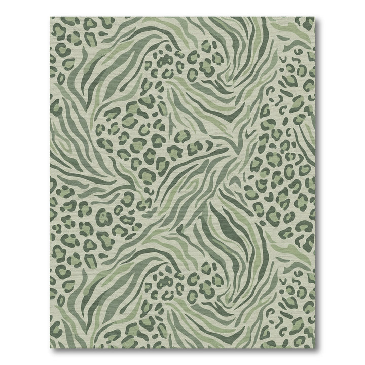 Earthy Green Animal Print Blend Rug