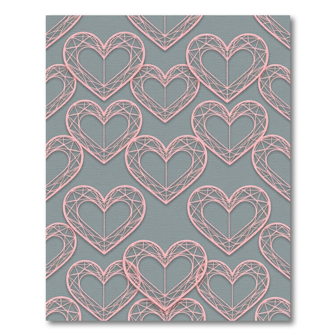 Faceted Pink Heart Love Rug