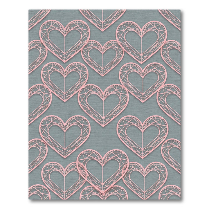 Faceted Pink Heart Love Rug