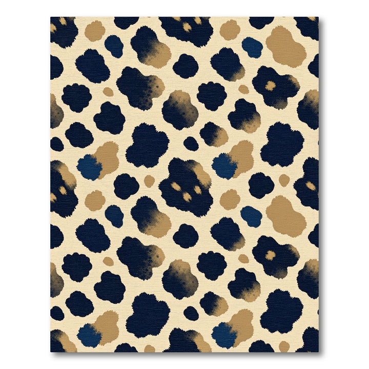 Chic Dark Blue Beige Abstract Spots Rug