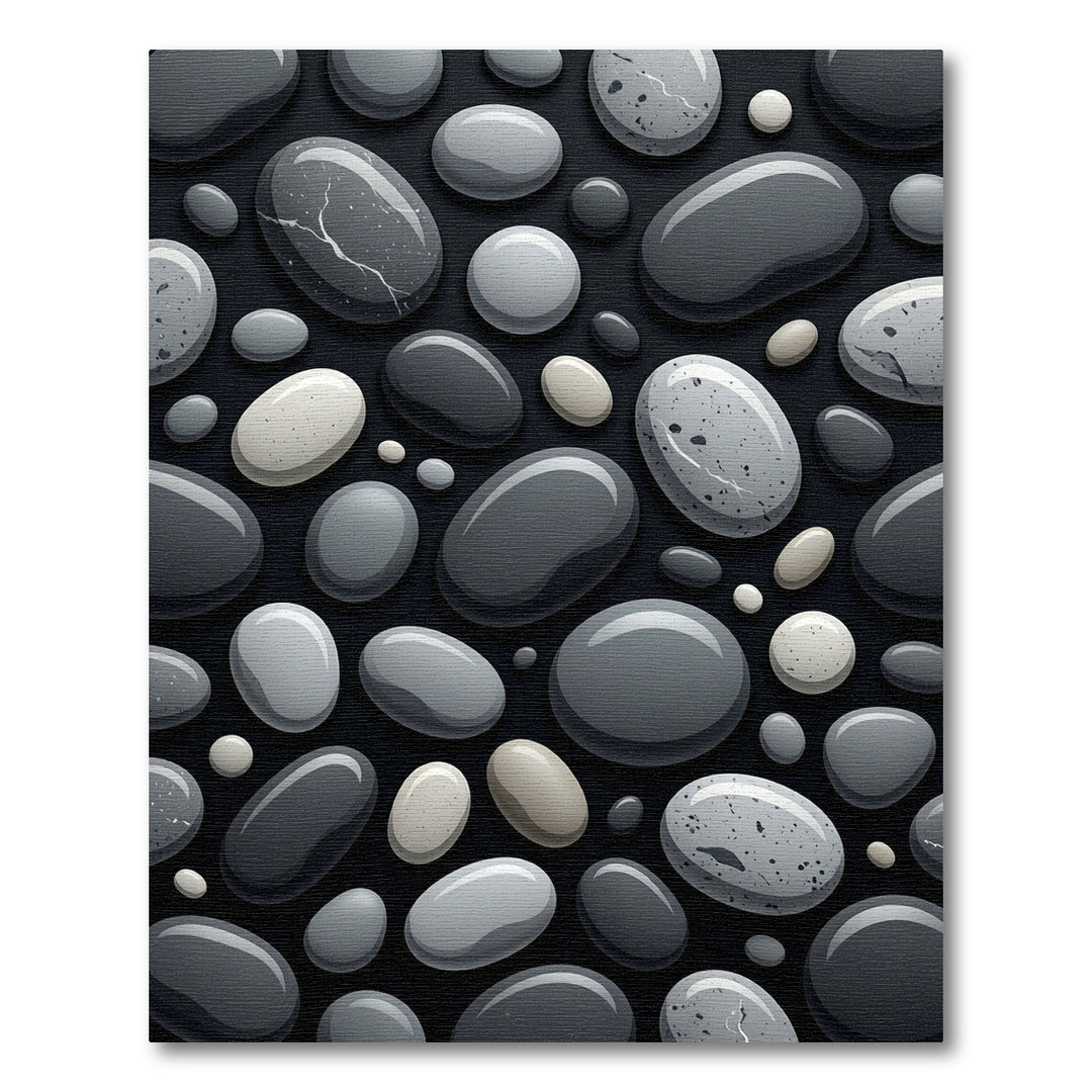 Smooth River Stone Monochrome Arrangement Rug
