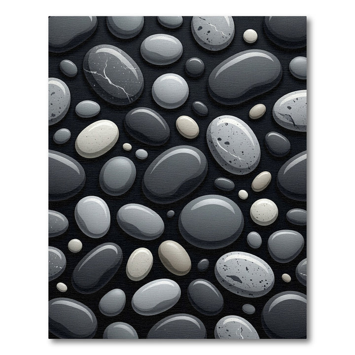 Smooth River Stone Monochrome Arrangement Rug