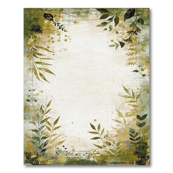 Green Botanical Distressed Vintage Rug