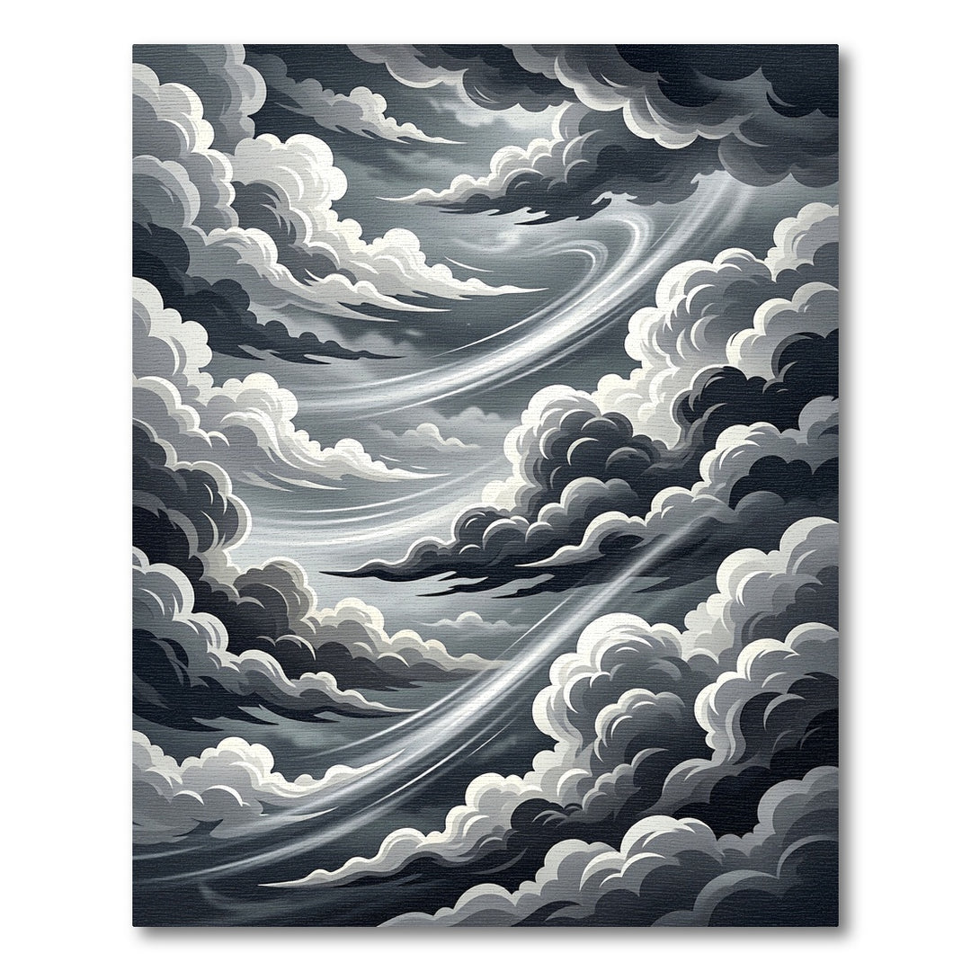 Dramatic Stormy Sky Swirl Rug