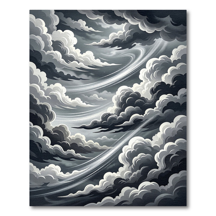 Dramatic Stormy Sky Swirl Rug