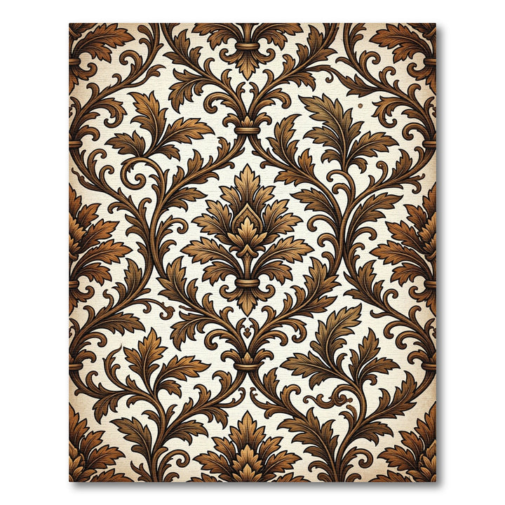 Ornate Golden Acanthus Scroll Rug