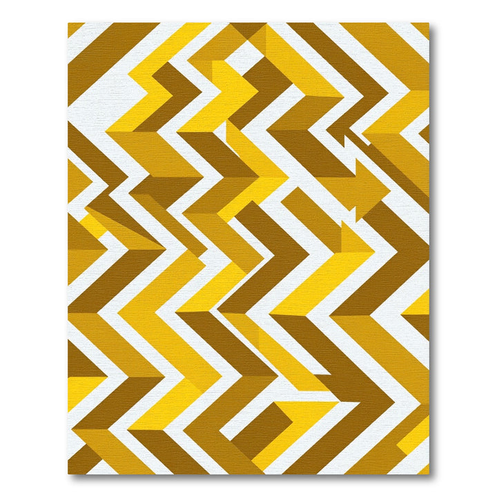 Golden Yellow Chevron Geometric Rug