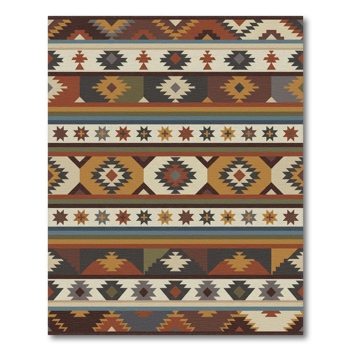 Earthy Terracotta Southwest Diamond Stripe Rug