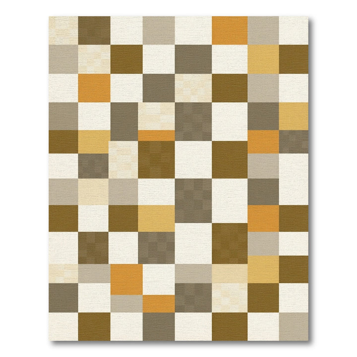 Checkerboard Earthy Tone Squares Rug