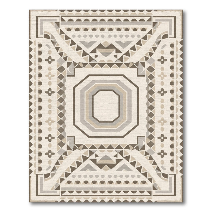 Brown Geometric Octagon Area Rug