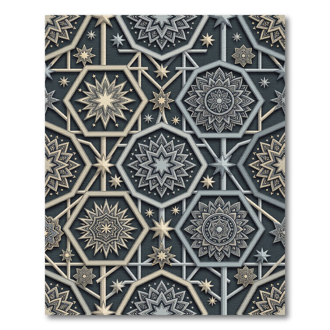 Ornamental Geometric Octagon Design Rug