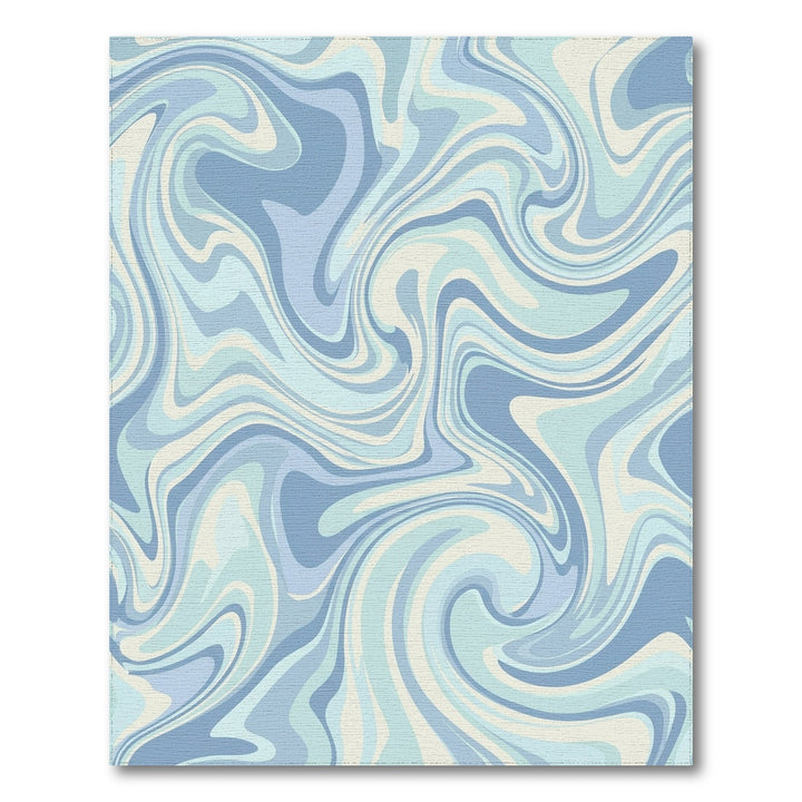 Pastel Blue Swirl Marble Rug