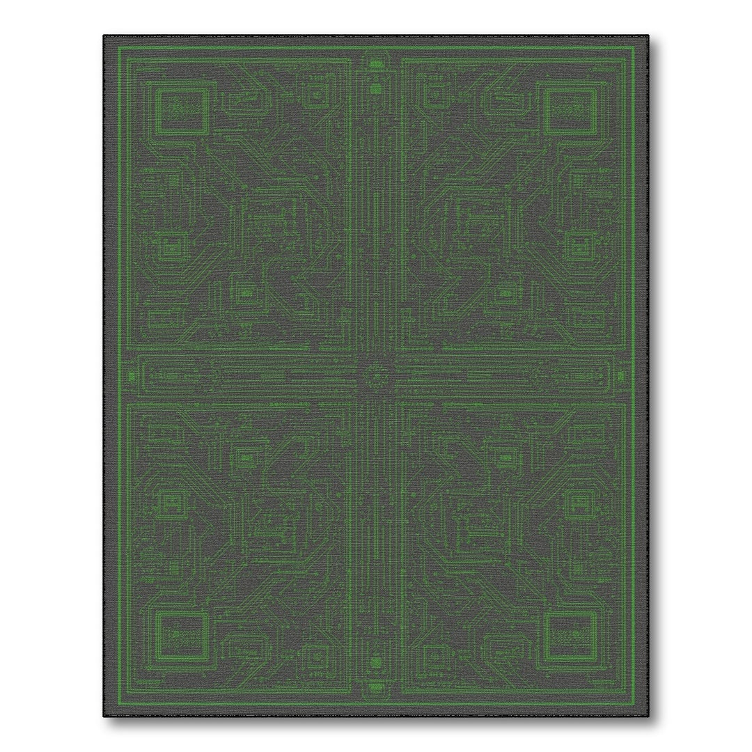 Green Circuit Board Area Rug