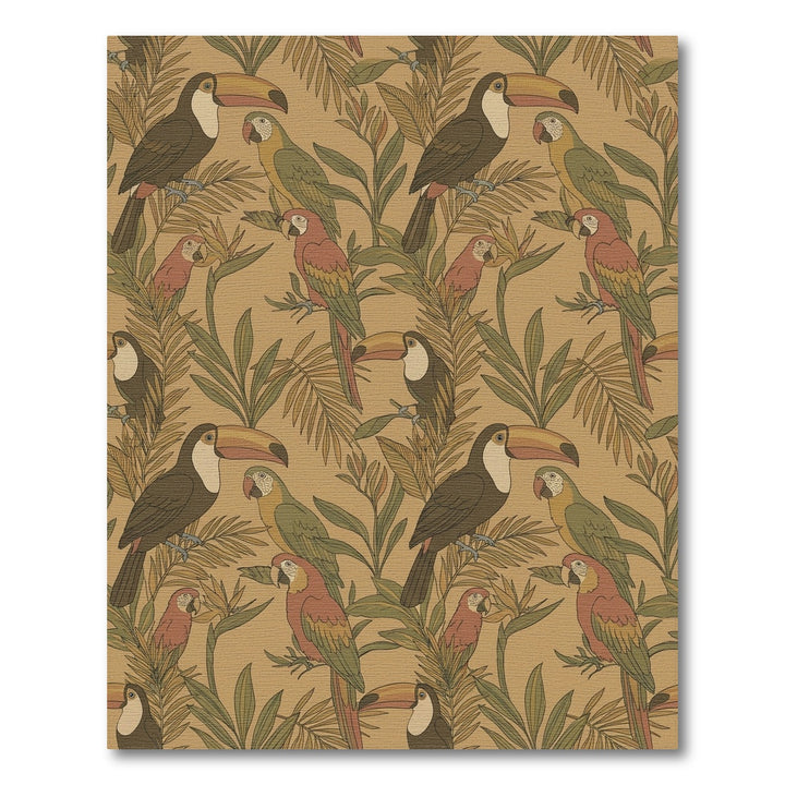 Tropical Toucan Parrot Foliage Rug