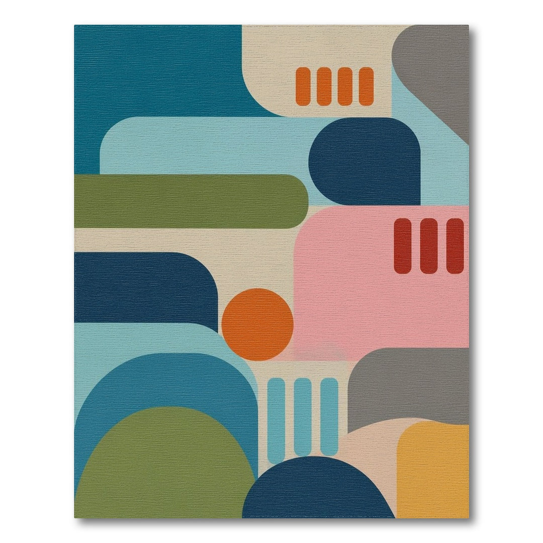 Abstract Geometric Blue Teal Area Rug