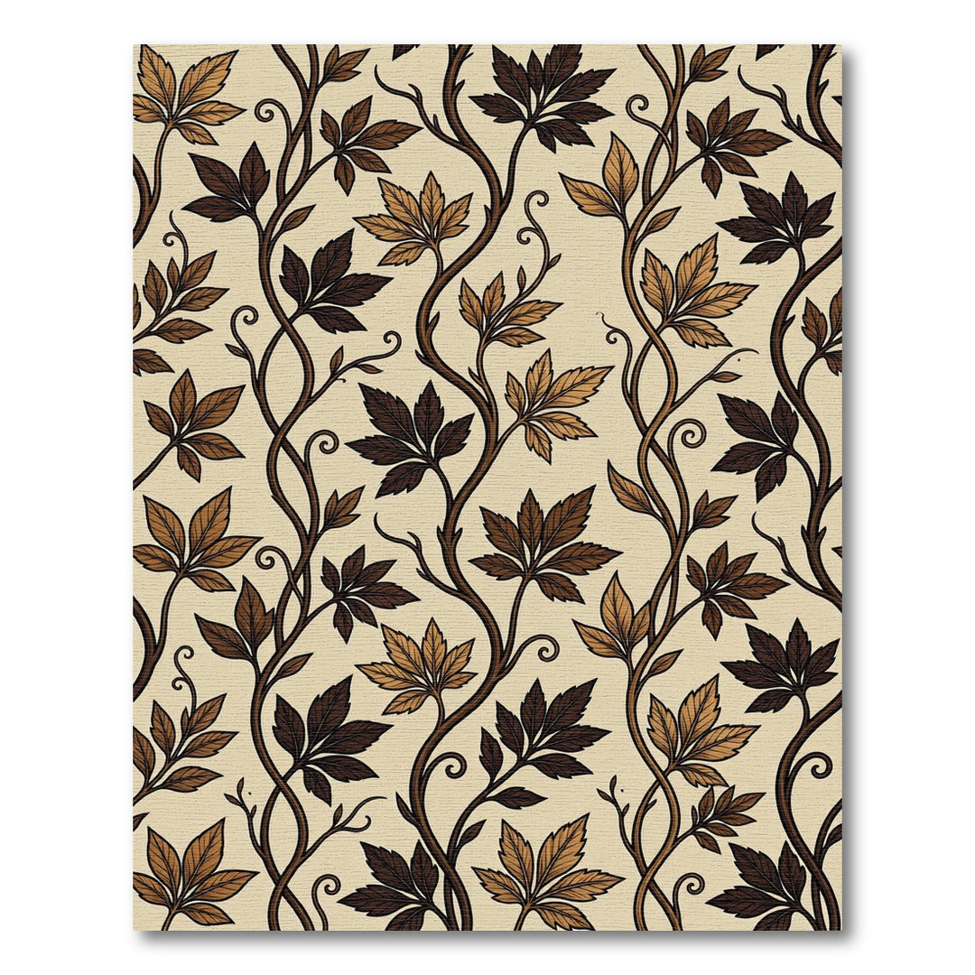 Earthy Tones Vine Leaf Repeating Rug