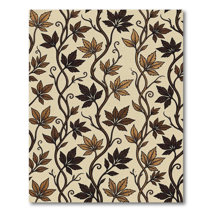 Earthy Tones Vine Leaf Repeating Rug