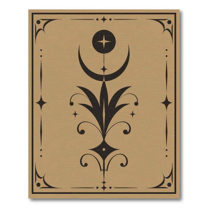 Crescent Moon Floral Tan Area Rug