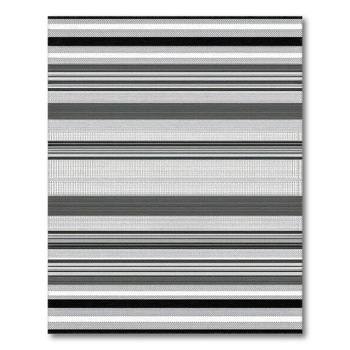 Black White Geometric Striped Area Rug