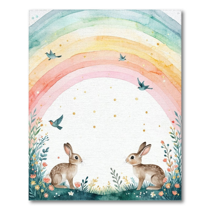 Rainbow Bunny Kids Area Rug