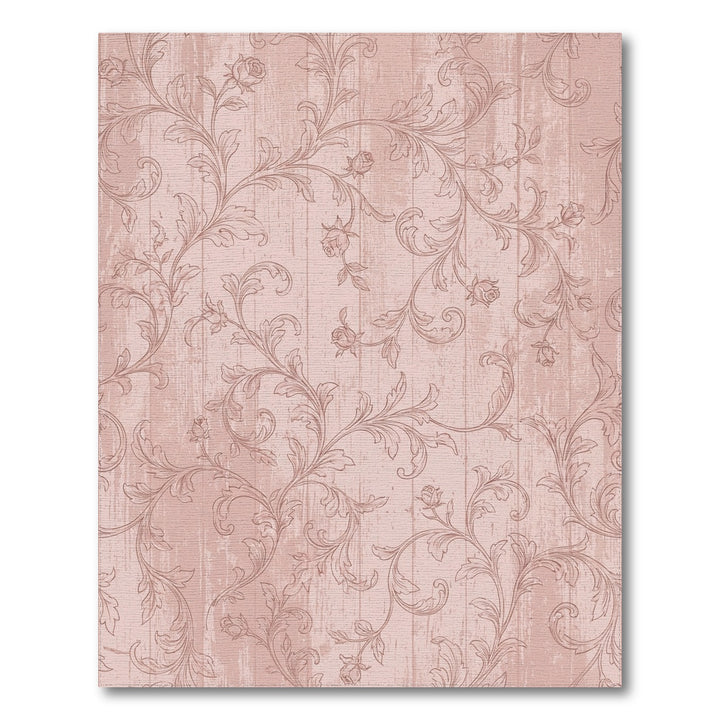 Rose Vine Wood Grain Scrollwork Rug