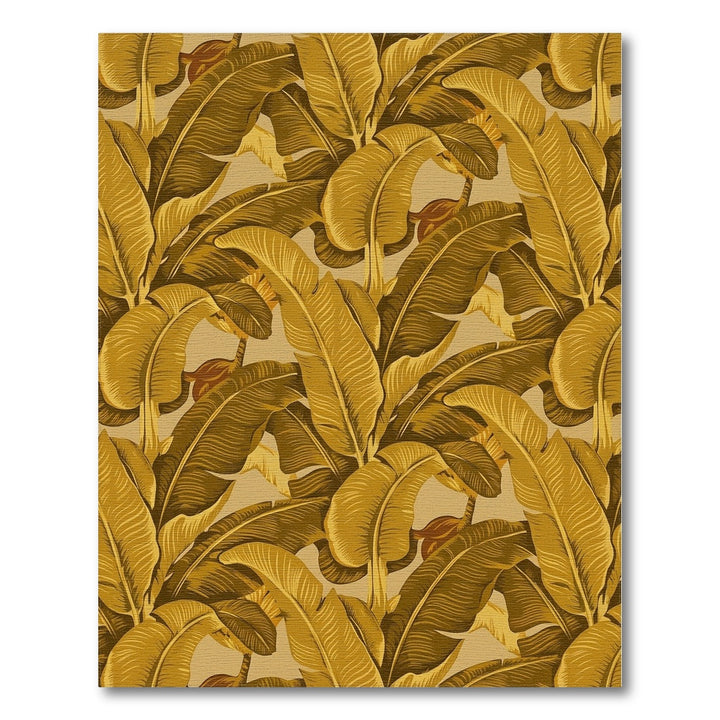 Golden Banana Leaf Tropical Jungle Rug