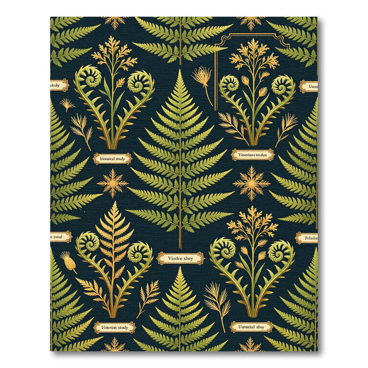 Victorian Fern Botanical Art Deco Rug