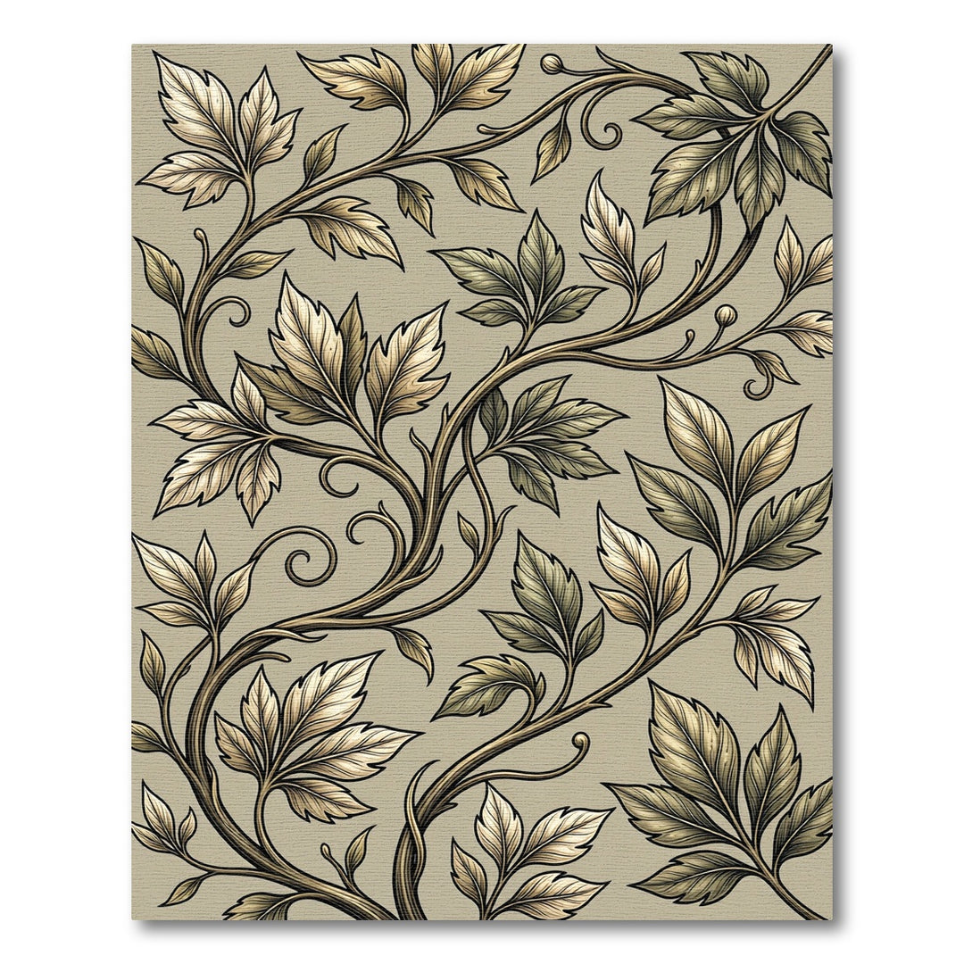Vintage Gold Leaf Vine Rug