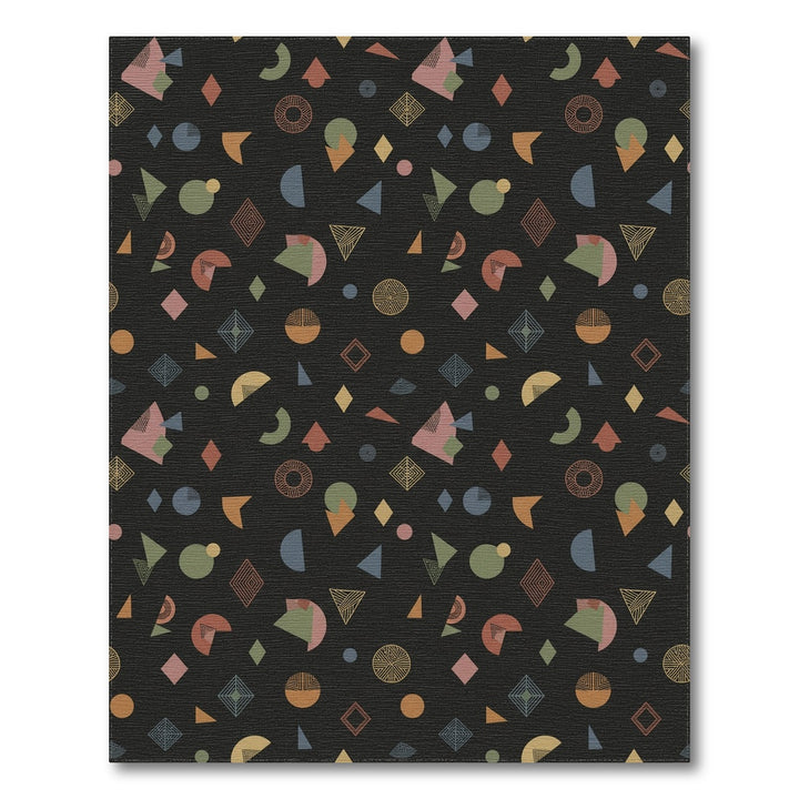 Retro Earthy Geometric Shapes Rug