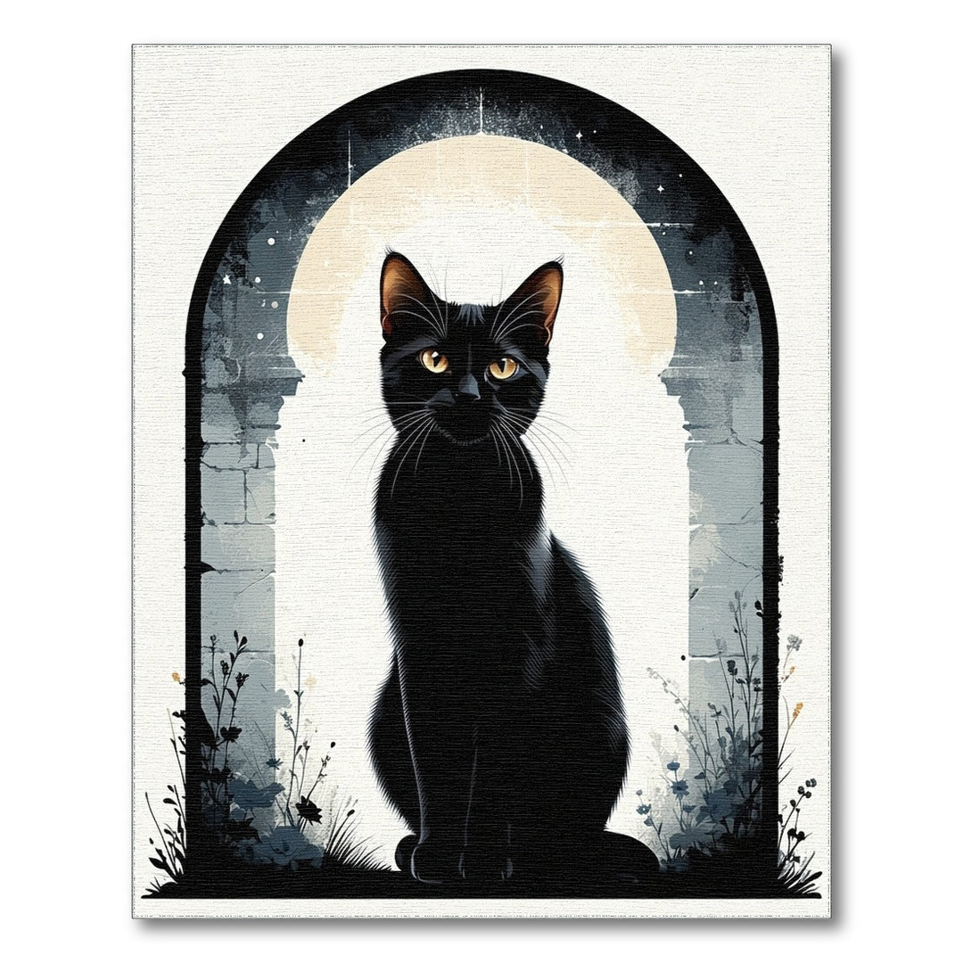 Black Cat Moonlit Arch Area Rug