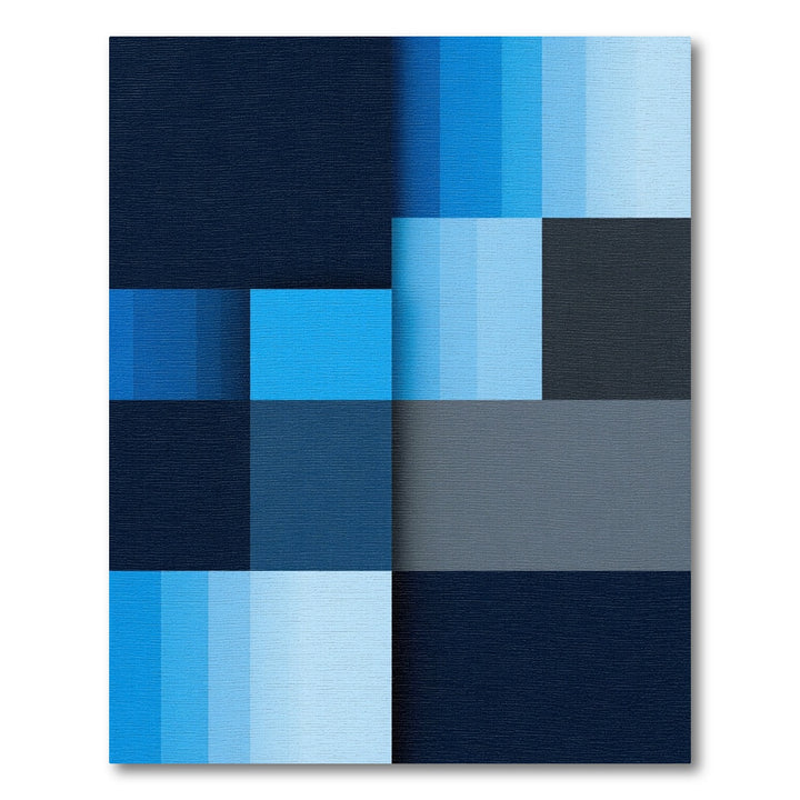 Midnight Blue Gradation Blocks Rug