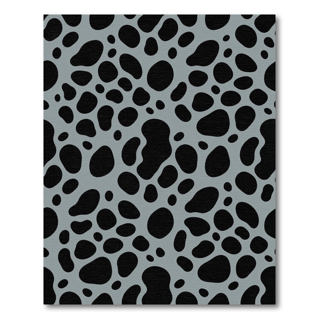 Black Speckled Gray Abstract Spots Rug