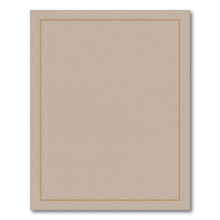 Minimalist Taupe Bordered Rectangle Rug