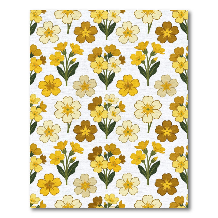 Sunny Yellow Primrose Floral Arrangement Rug