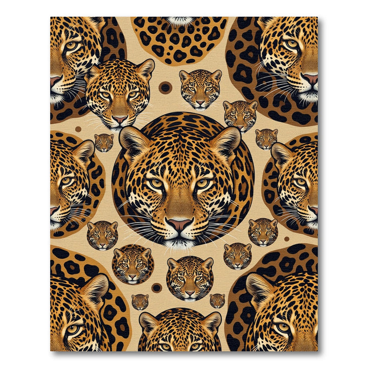 Golden Leopard Spot Collage Rug