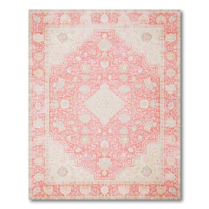 Blush Pink Floral Vintage Area Rug
