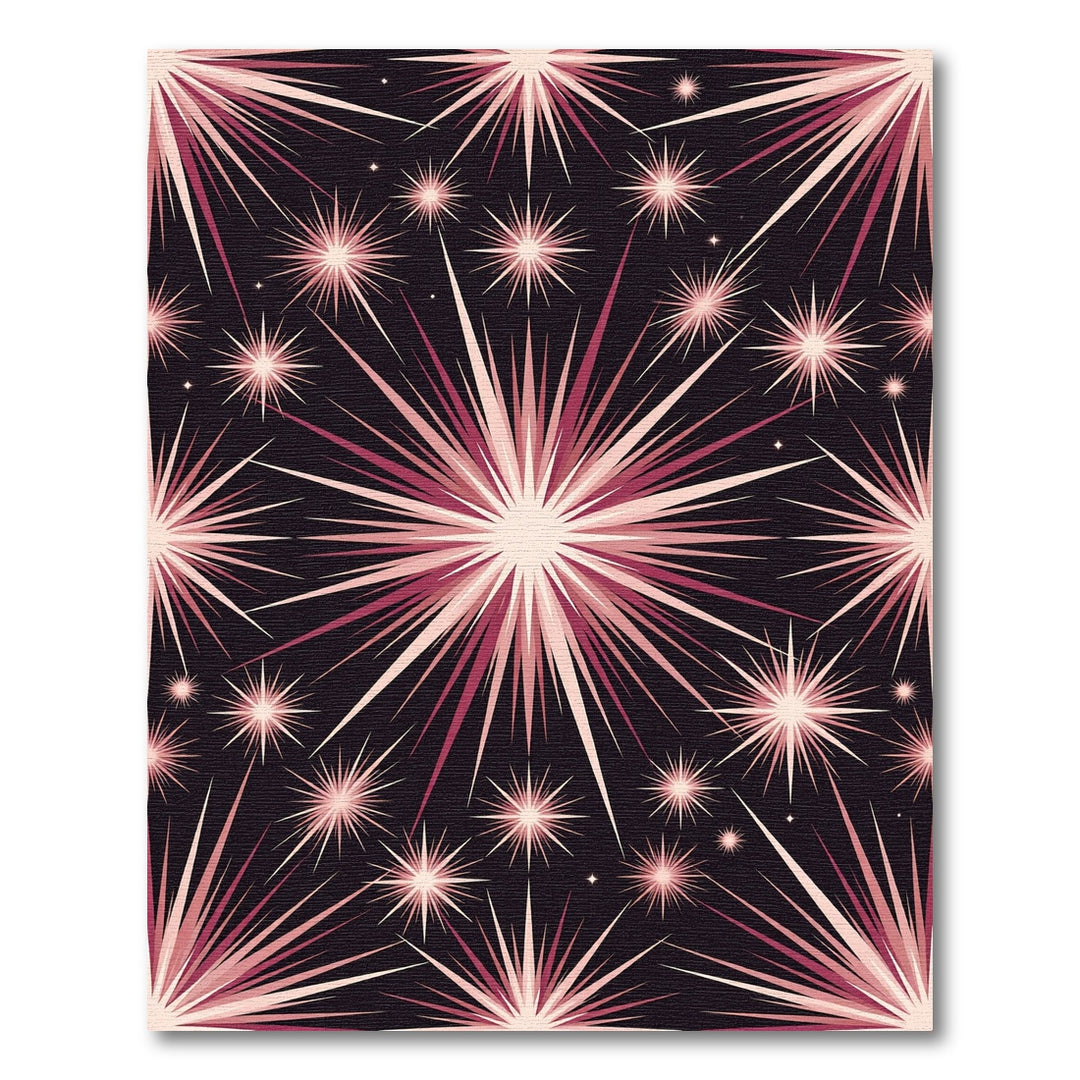 Crimson Starburst Bursting Radial Rug