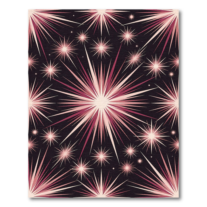 Crimson Starburst Bursting Radial Rug