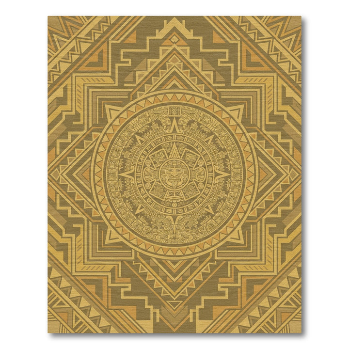Golden Sun Stone Geometric Medallion Rug