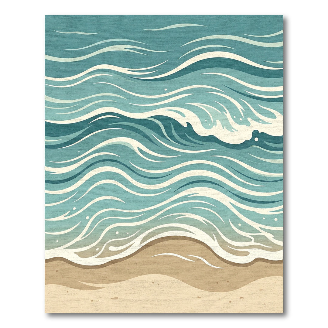 Coastal Turquoise Ocean Wave Rug