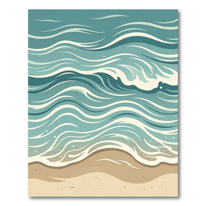Coastal Turquoise Ocean Wave Rug