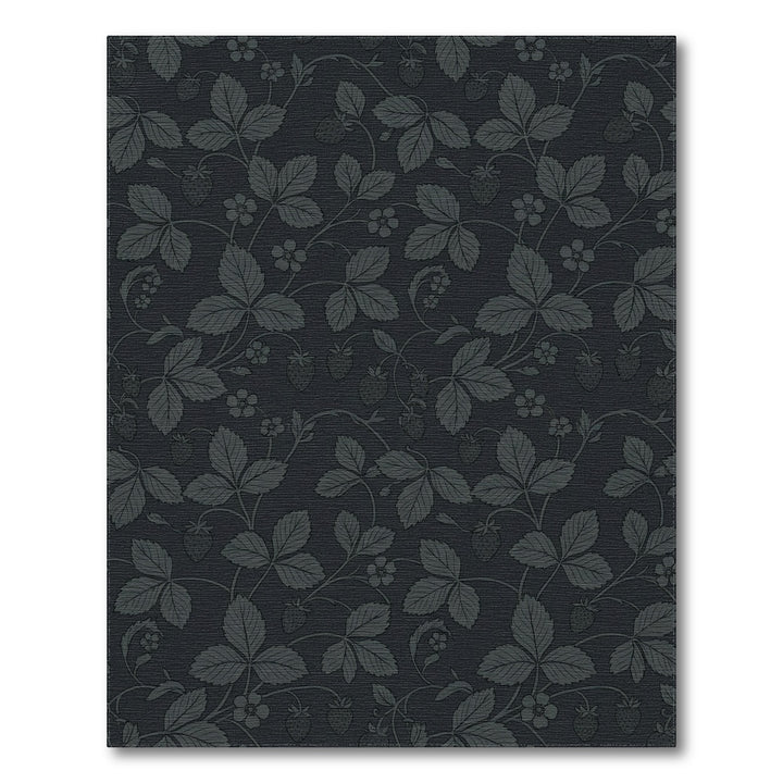 Dark Gray Strawberry Vine Botanical Rug