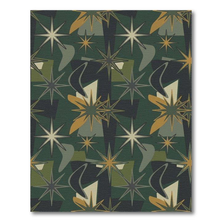 Retro Starburst Geometric Mid Century Rug